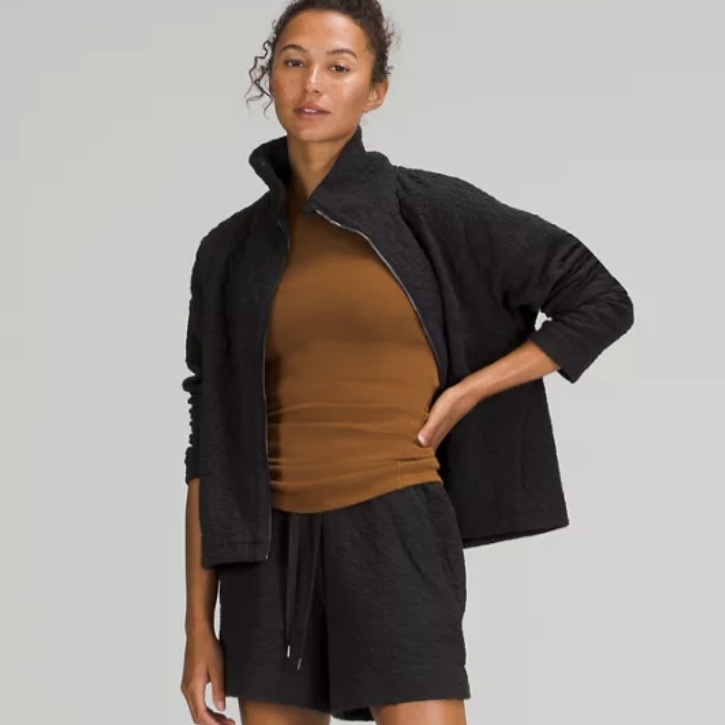 Lululemon Black Rippled Full-Zip Jacket| Size 8